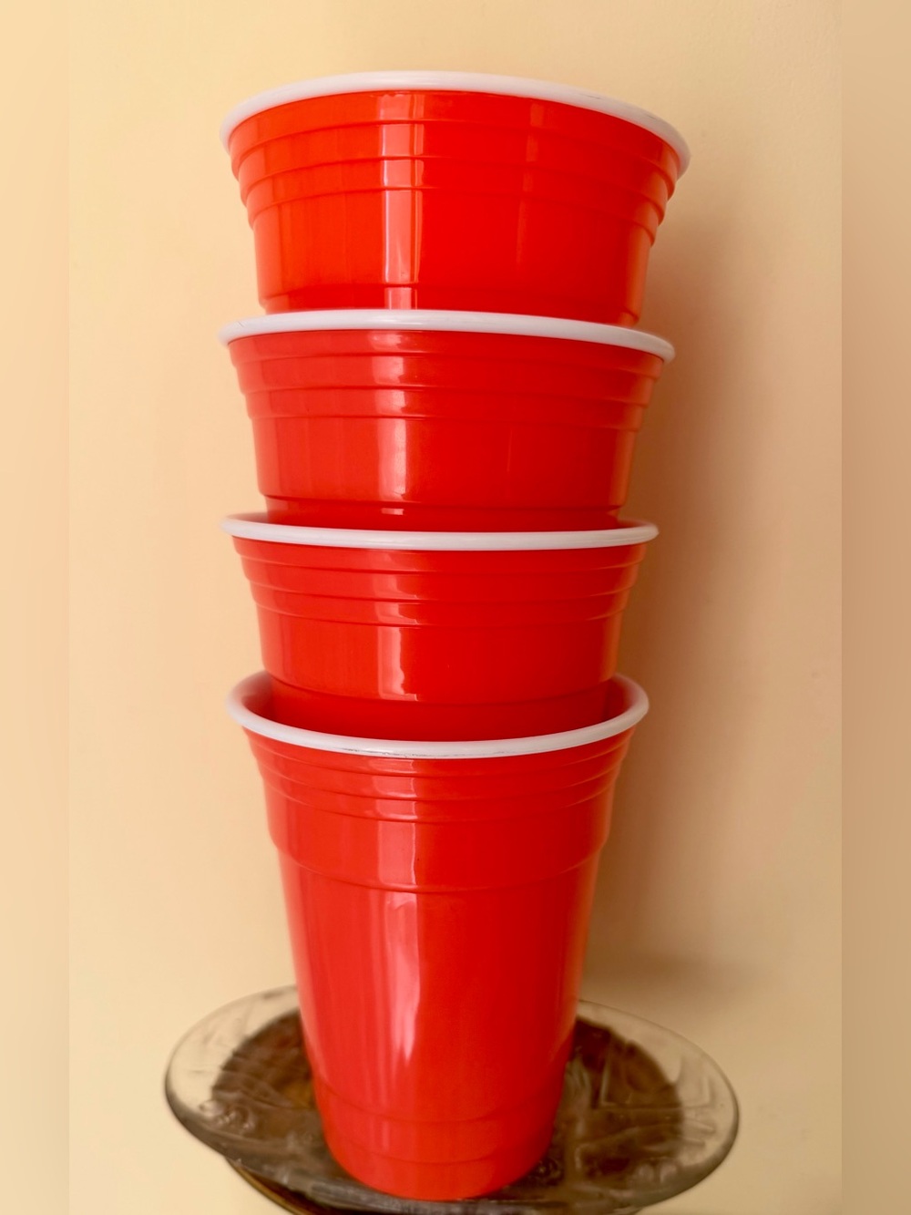 Reusable Party Cups - Bright Orange Melamine - Set of 4